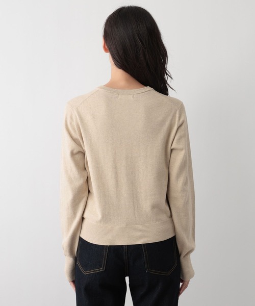 FOUND GOOD（ファウンドグッド）の「綿カシミヤクルーニットカーデ（カーディガン/ボレロ・レディース・レッド系8/ベージュ/グレー系2/ブラック・L/M）」の14枚目の写真