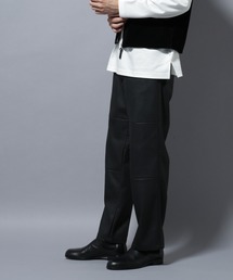 NANO universe | ヴィンテージライクフェイクレザー ダブルニーテーパードパンツ(その他パンツ)