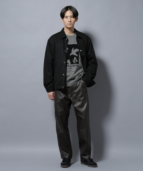 NANO universe(ナノユニバース)の「ヴィンテージライクフェイクレザー ダブルニーテーパードパンツ(その他パンツ・メンズ・ブラック/ブラウン・M/L)」の12枚目の写真