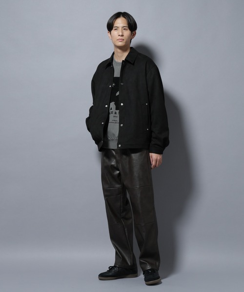 NANO universe(ナノユニバース)の「ヴィンテージライクフェイクレザー ダブルニーテーパードパンツ(その他パンツ・メンズ・ブラック/ブラウン・M/L)」の13枚目の写真