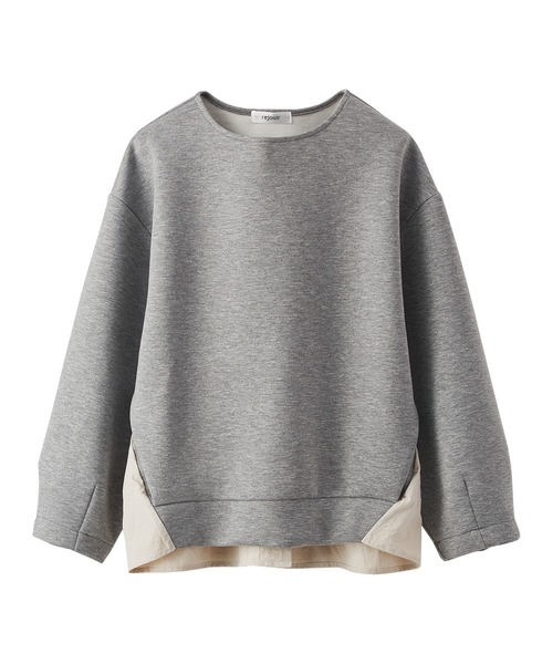 BELLUNA PLUS(ベルーナ)の「バックスリットデザイン異素材プルオーバー(Tシャツ/カットソー・レディース・グレー/ブラック/ベージュ・MEDIUM/LARGE/X-LARGE)」の5枚目の写真