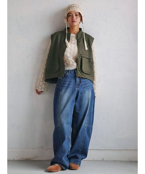 FIKA.(フィーカ)の「Suede like military vest(ベスト・レディース・ダークブラウン/ダークカーキ・MEDIUM)」の15枚目の写真