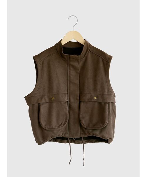 FIKA.(フィーカ)の「Suede like military vest(ベスト・レディース・ダークブラウン/ダークカーキ・MEDIUM)」の16枚目の写真
