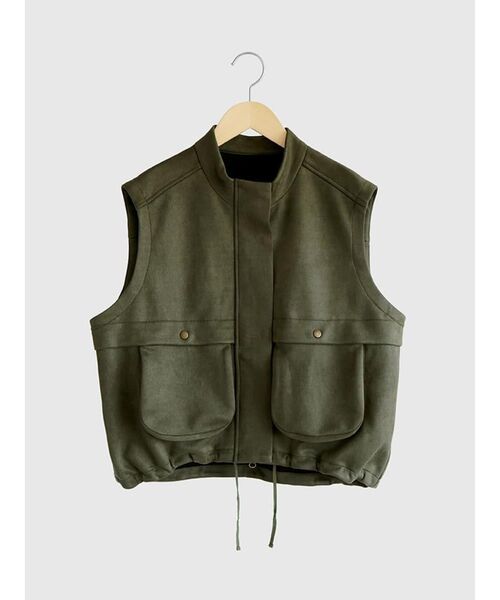 FIKA.(フィーカ)の「Suede like military vest(ベスト・レディース・ダークブラウン/ダークカーキ・MEDIUM)」の17枚目の写真