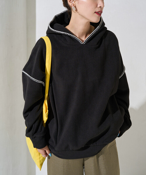 セール】限定展開 ブランケット ステッチ フリース パーカー（パーカー