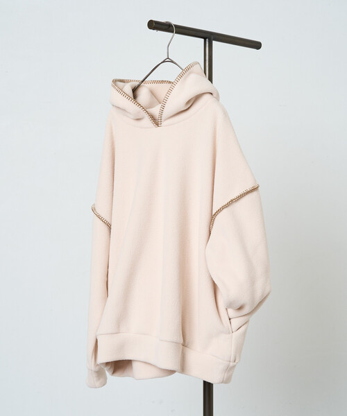 FREAK'S STORE(フリークスストア)の「限定展開 ブランケット ステッチ フリース パーカー(パーカー・レディース・ブラック/ナチュラル/グレー/ネイビー/ダークブラウン・フリ-)」の13枚目の写真