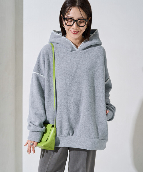 セール】限定展開 ブランケット ステッチ フリース パーカー（パーカー