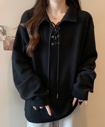 Girly Doll（ガーリードール）の「オーバーサイズレースアップカットソー（Tシャツ/カットソー・レディース）」