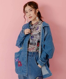ScoLar（スカラー）の「ScoLar/スカラー　刺繍アップリケ デニムBZ（ブルゾン・レディース）」