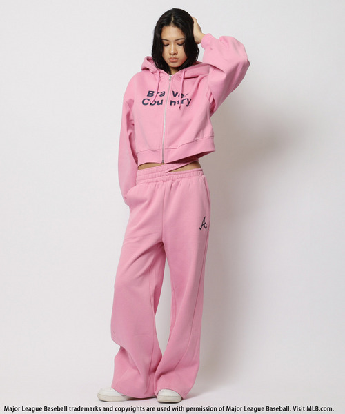 BACK TO THE FIELD（バック トゥー ザ フィールド）の「【MLB】ZIPフーディーセットアップ（セットアップ・レディース・グレー/ピンク/ブラック・FREE）」の3枚目の写真
