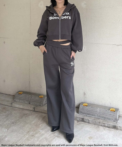 BACK TO THE FIELD（バック トゥー ザ フィールド）の「【MLB】ZIPフーディーセットアップ（セットアップ・レディース・グレー/ピンク/ブラック・FREE）」の11枚目の写真