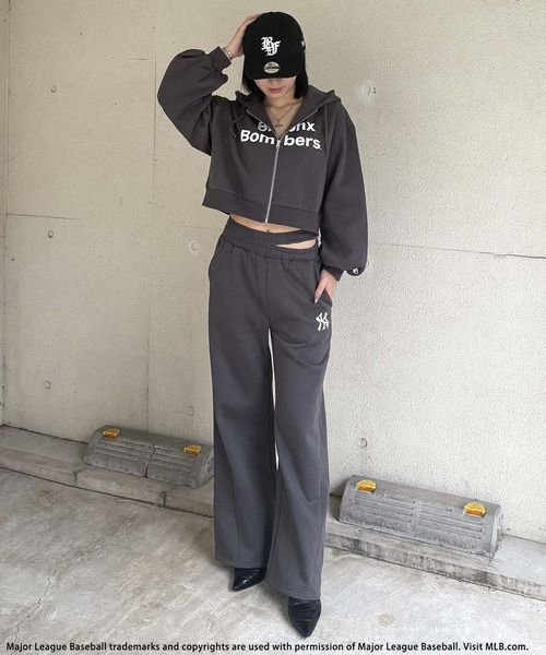 BACK TO THE FIELD（バック トゥー ザ フィールド）の「【MLB】ZIPフーディーセットアップ（セットアップ・レディース・グレー/ピンク/ブラック・FREE）」の12枚目の写真