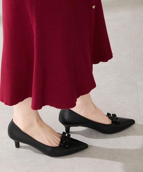 2025秋冬新作スクエアリボンポインテッドトゥパンプス/56314(パンプス 2025秋冬新作スクエアリボンポインテッドトゥパンプス/56314(パンプス