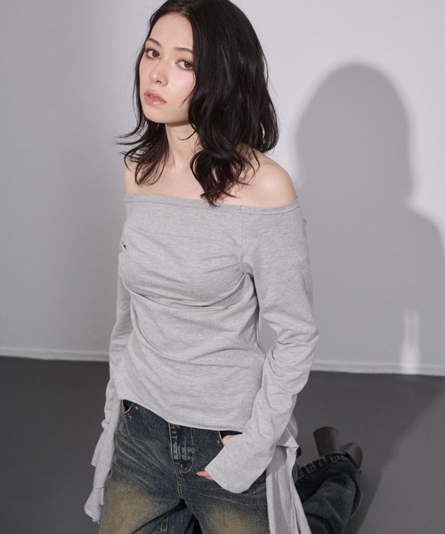 ENVYM(アンビー)の「アシメフリルトップス(Tシャツ/カットソー・レディース・カーキ/グレー/ブラック・FREE)」の15枚目の写真