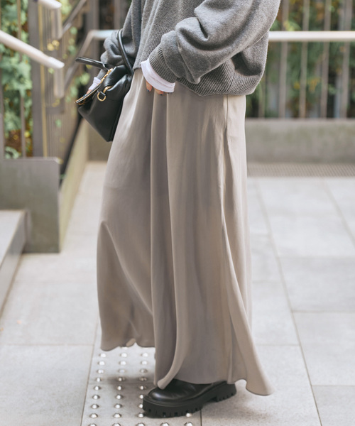 追加》ウォッシャブルキュプラフレアスカート（スカート）｜Spick