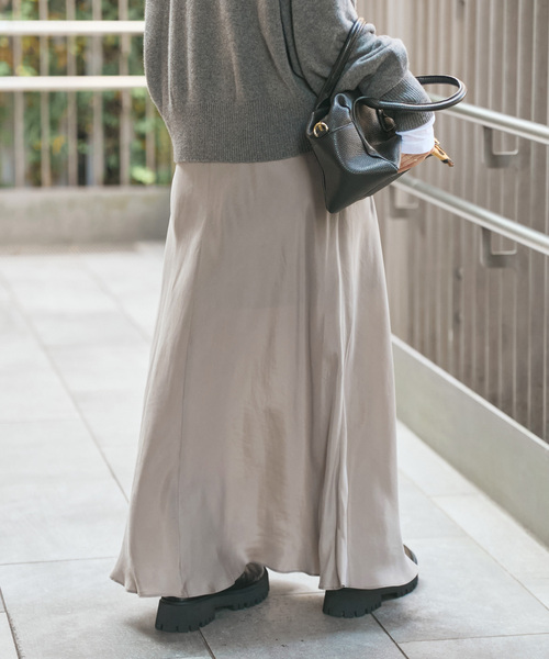 Spick & Span(スピックアンドスパン)の「《追加》ウォッシャブルキュプラフレアスカート(スカート・レディース・カーキ/ベージュ/ブラックミックス・36/38)」の17枚目の写真