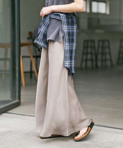 追加》ウォッシャブルキュプラフレアスカート（スカート）｜Spick