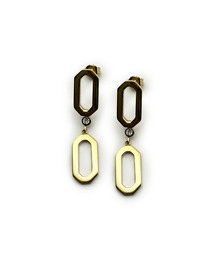 KISHOKACHI 希少価値 ヘキサゴンチェーンドロップデザインステンレスピアス