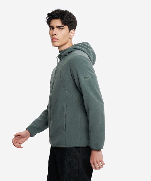 AIGLE（エーグル）の「OLARTEC Classic 200 ポーラーテック フルジップ フリースパーカー（パーカー・メンズ・グレー/ブラック・M/L）」の8枚目の写真