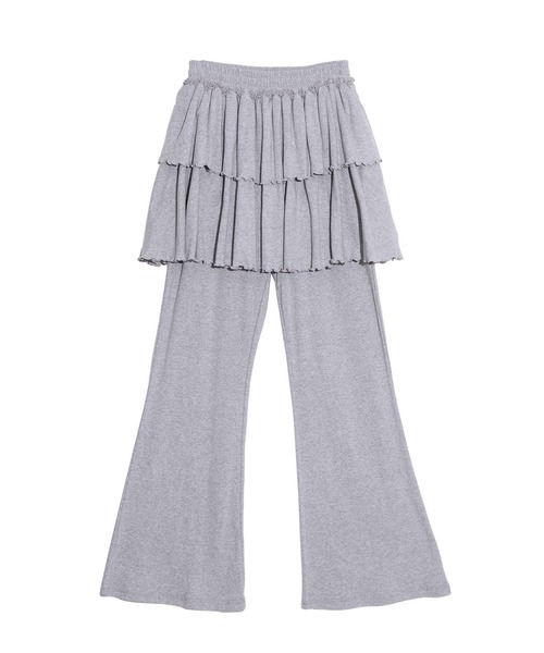 PUNYUS（プニュズ）の「フリルレイヤードフレアパンツ（その他パンツ・レディース・ブラック/杢グレー・1/2/3/4）」の10枚目の写真