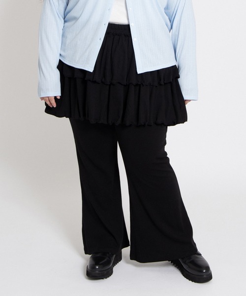 PUNYUS（プニュズ）の「フリルレイヤードフレアパンツ（その他パンツ・レディース・ブラック/杢グレー・1/2/3/4）」の22枚目の写真