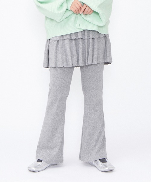 PUNYUS（プニュズ）の「フリルレイヤードフレアパンツ（その他パンツ・レディース・ブラック/杢グレー・1/2/3/4）」の14枚目の写真