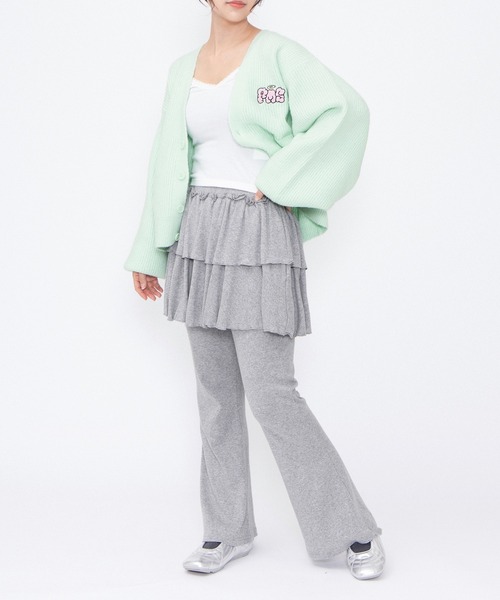 PUNYUS（プニュズ）の「フリルレイヤードフレアパンツ（その他パンツ・レディース・ブラック/杢グレー・1/2/3/4）」の17枚目の写真