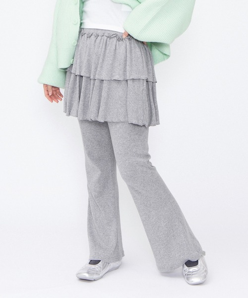 PUNYUS（プニュズ）の「フリルレイヤードフレアパンツ（その他パンツ・レディース・ブラック/杢グレー・1/2/3/4）」の20枚目の写真