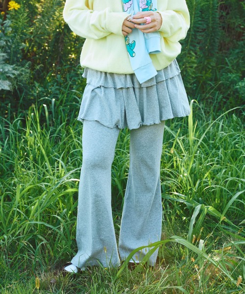 PUNYUS（プニュズ）の「フリルレイヤードフレアパンツ（その他パンツ・レディース・ブラック/杢グレー・1/2/3/4）」の19枚目の写真