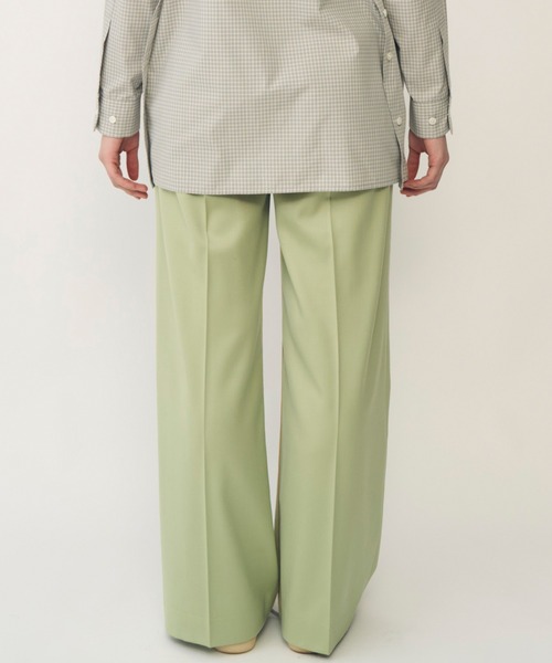 IRENENNE(アイレネ)の「ウールサテンストレートパンツ / Wool Satin Straight Pants(その他パンツ・レディース・ネイビー/ライトグリーン・38/36/34)」の7枚目の写真