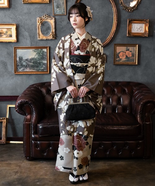 kimonomachi(キモノマチ)の「レディース 洗える羽織 単品 2025-26 新作 Fサイズ 銀木犀 白木蓮 アラベスク南天 牡丹 KIMONOMACHI オリジナル 羽織単品(着物・レディース・チャコールグレー/ダークブラウン/ラベンダー/ブラック系/キナリ/モーブ系/グレイッシュベージュ/ブラック・FREE)」の11枚目の写真