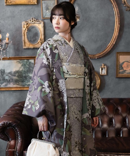 kimonomachi(キモノマチ)の「レディース 洗える羽織 単品 2025-26 新作 Fサイズ 銀木犀 白木蓮 アラベスク南天 牡丹 KIMONOMACHI オリジナル 羽織単品(着物・レディース・チャコールグレー/ダークブラウン/ラベンダー/ブラック系/キナリ/モーブ系/グレイッシュベージュ/ブラック・FREE)」の15枚目の写真