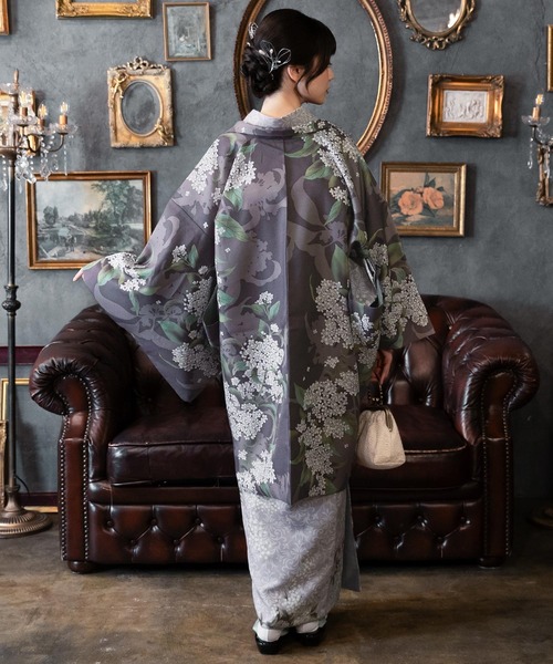 kimonomachi(キモノマチ)の「レディース 洗える羽織 単品 2025-26 新作 Fサイズ 銀木犀 白木蓮 アラベスク南天 牡丹 KIMONOMACHI オリジナル 羽織単品(着物・レディース・チャコールグレー/ダークブラウン/ラベンダー/ブラック系/キナリ/モーブ系/グレイッシュベージュ/ブラック・FREE)」の17枚目の写真