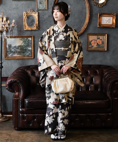 kimonomachi(キモノマチ)の「レディース 洗える羽織 単品 2025-26 新作 Fサイズ 銀木犀 白木蓮 アラベスク南天 牡丹 KIMONOMACHI オリジナル 羽織単品(着物・レディース・チャコールグレー/ダークブラウン/ラベンダー/ブラック系/キナリ/モーブ系/グレイッシュベージュ/ブラック・FREE)」の18枚目の写真