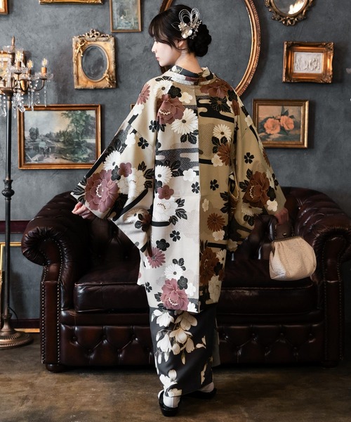 kimonomachi(キモノマチ)の「レディース 洗える羽織 単品 2025-26 新作 Fサイズ 銀木犀 白木蓮 アラベスク南天 牡丹 KIMONOMACHI オリジナル 羽織単品(着物・レディース・チャコールグレー/ダークブラウン/ラベンダー/ブラック系/キナリ/モーブ系/グレイッシュベージュ/ブラック・FREE)」の19枚目の写真