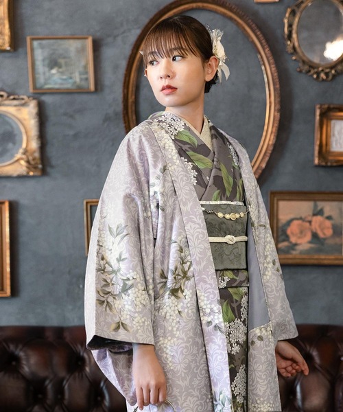 kimonomachi(キモノマチ)の「レディース 洗える羽織 単品 2025-26 新作 Fサイズ 銀木犀 白木蓮 アラベスク南天 牡丹 KIMONOMACHI オリジナル 羽織単品(着物・レディース・チャコールグレー/ダークブラウン/ラベンダー/ブラック系/キナリ/モーブ系/グレイッシュベージュ/ブラック・FREE)」の21枚目の写真
