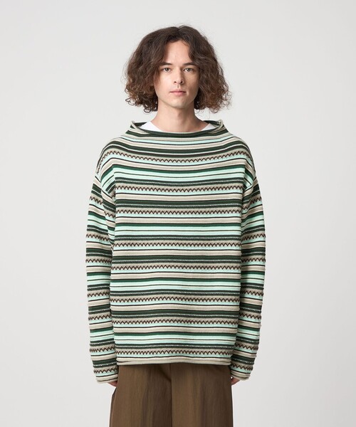 CITEN(シテン)の「<CITEN>ジャカードボーダーロールネックニット(ニット/セーター・メンズ・ライトブルー/グレー系・M/L)」の13枚目の写真