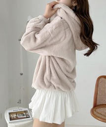 ふわふわ滑らか フード付きファーブルゾン