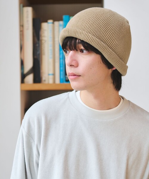 green label relaxing(グリーンレーベルリラクシング)の「GLR ロー ニットキャップ(ニットキャップ/ビーニー・メンズ・ダークブラウン/ダークグレー/ベージュ/パープル/ワイン/ブラック・FREE)」の5枚目の写真