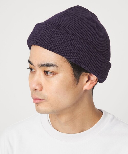 green label relaxing(グリーンレーベルリラクシング)の「GLR ロー ニットキャップ(ニットキャップ/ビーニー・メンズ・ダークブラウン/ダークグレー/ベージュ/パープル/ワイン/ブラック・FREE)」の6枚目の写真