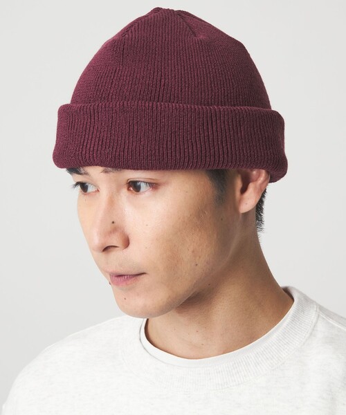 green label relaxing(グリーンレーベルリラクシング)の「GLR ロー ニットキャップ(ニットキャップ/ビーニー・メンズ・ダークブラウン/ダークグレー/ベージュ/パープル/ワイン/ブラック・FREE)」の1枚目の写真