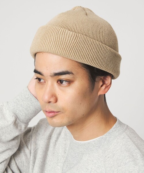 green label relaxing(グリーンレーベルリラクシング)の「GLR ロー ニットキャップ(ニットキャップ/ビーニー・メンズ・ダークブラウン/ダークグレー/ベージュ/パープル/ワイン/ブラック・FREE)」の8枚目の写真