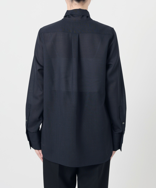 VERMEIL par iena(ヴェルメイユパーイエナ)の「Woolボイルボータイブラウス(シャツ/ブラウス・レディース・ホワイト/ネイビー・FREE)」の21枚目の写真
