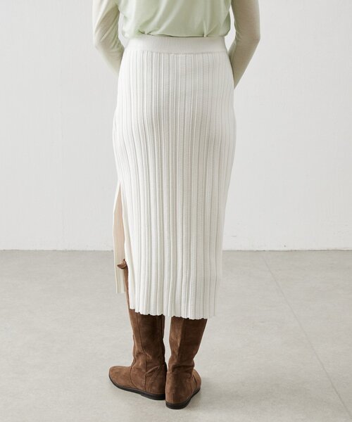 BEARDSLEY(ビアズリー)の「《LEVAR》リブニットスカート(ホワイト)(スカート・レディース・ホワイト・FREE)」の8枚目の写真