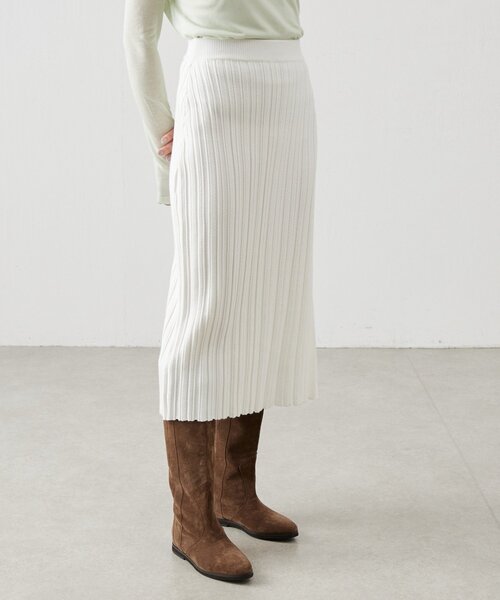 BEARDSLEY(ビアズリー)の「《LEVAR》リブニットスカート(ホワイト)(スカート・レディース・ホワイト・FREE)」の9枚目の写真