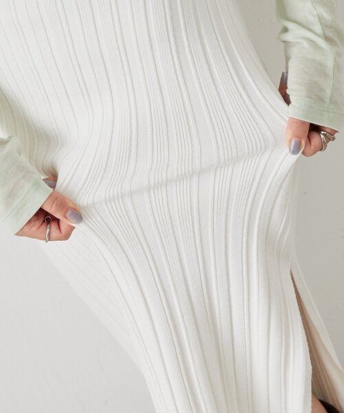 BEARDSLEY(ビアズリー)の「《LEVAR》リブニットスカート(ホワイト)(スカート・レディース・ホワイト・FREE)」の13枚目の写真