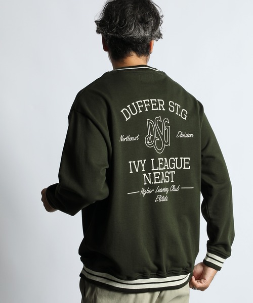 The DUFFER of ST.GEORGE（ザダファーオブセントジョージ）の「COLLEGE V NECK SWEAT：カレッジ Vネック スウェット（スウェット・メンズ・グリーン/ネイビー・X-LARGE/LARGE/MEDIUM）」の3枚目の写真