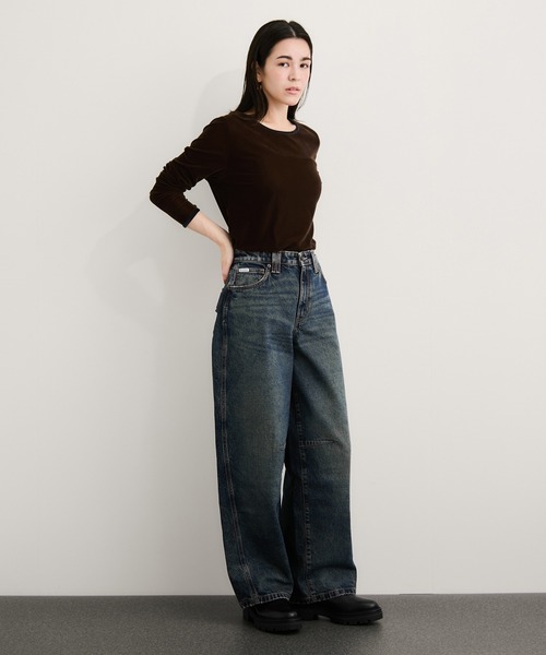 Guess（ゲス）の「【GUESS(ゲス)】BARREL PANTS（デニムパンツ・レディース・ブラック系その他/ブルー系その他5・L/M/S）」の5枚目の写真