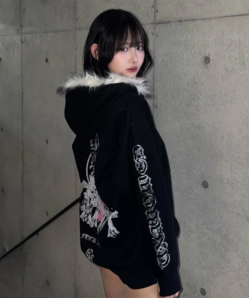 cross design fur zip（パーカー）｜ZIPPER CLUB（ZIPPER CLUB