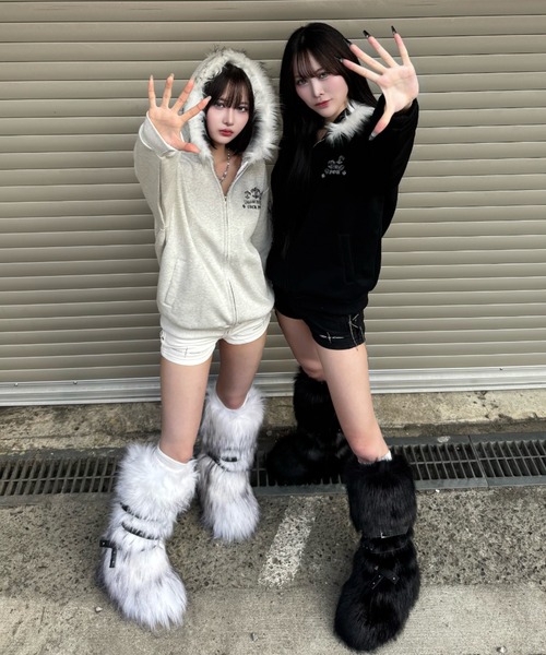 cross design fur zip（パーカー）｜ZIPPER CLUB（ZIPPER CLUB